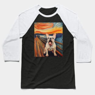 White French Bulldog The Scream Classic Paintings Baseball T-Shirt
